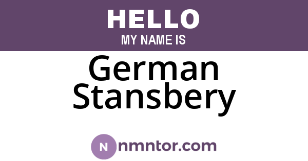 German Stansbery