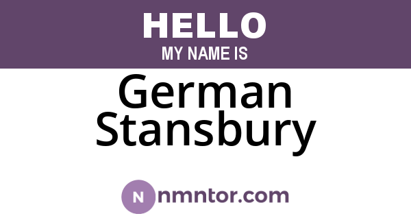 German Stansbury
