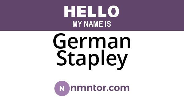 German Stapley