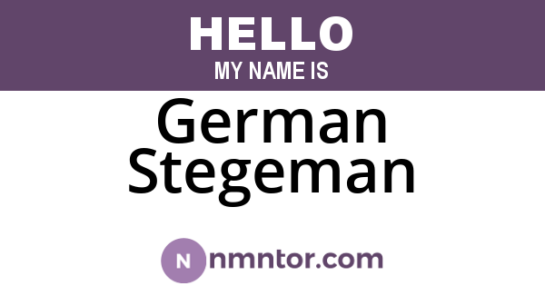 German Stegeman