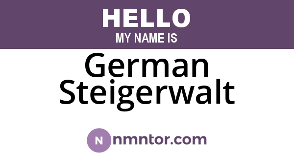 German Steigerwalt