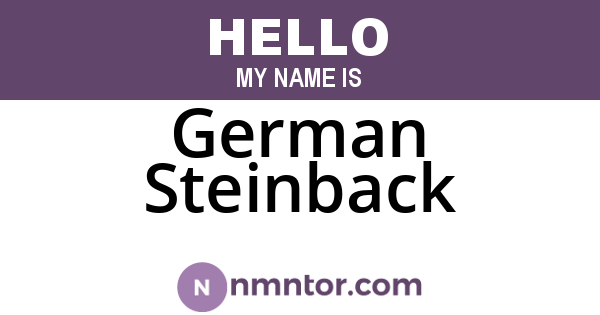 German Steinback