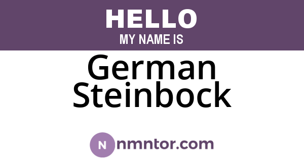 German Steinbock