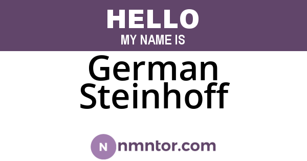 German Steinhoff