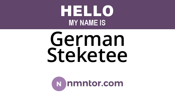 German Steketee