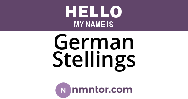 German Stellings