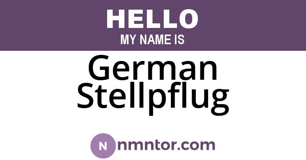 German Stellpflug