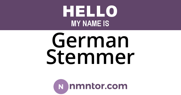 German Stemmer