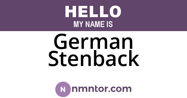 German Stenback