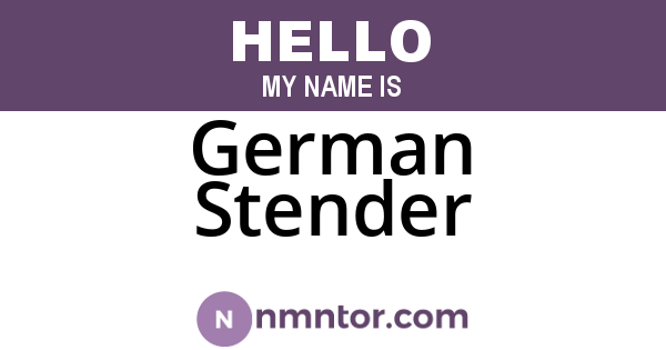 German Stender