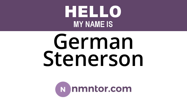 German Stenerson