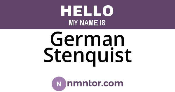 German Stenquist