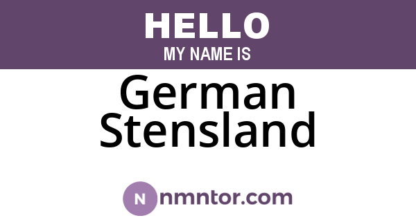 German Stensland