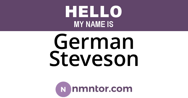 German Steveson