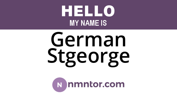 German Stgeorge