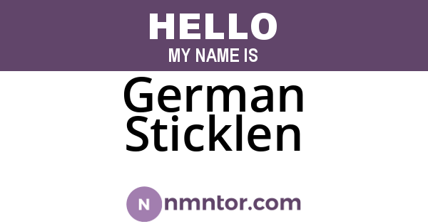 German Sticklen