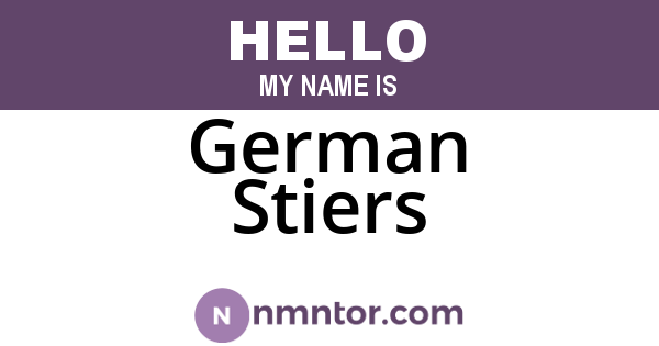 German Stiers