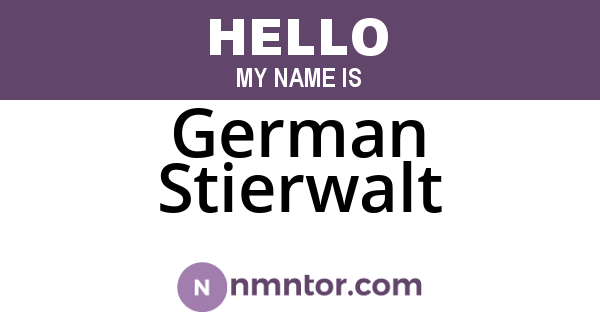 German Stierwalt