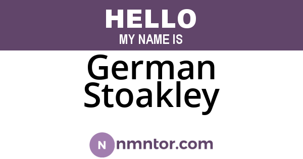 German Stoakley