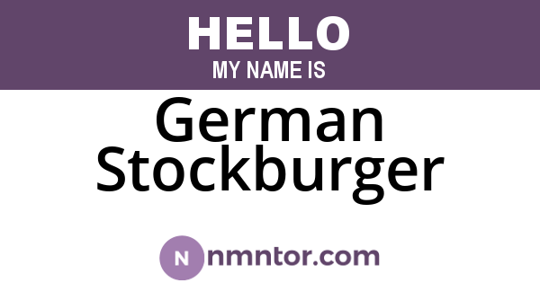 German Stockburger