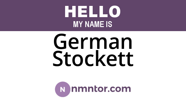 German Stockett