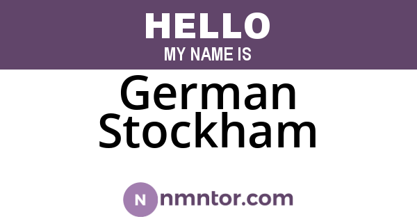 German Stockham
