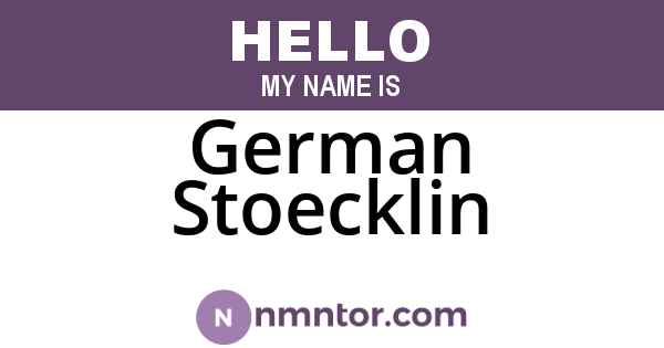 German Stoecklin