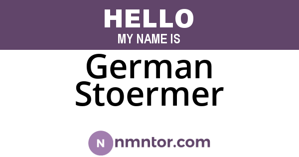 German Stoermer