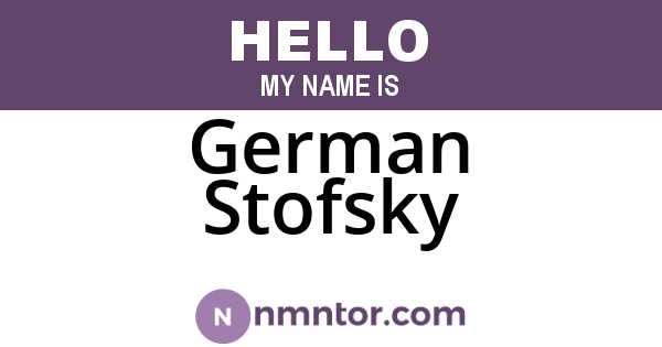 German Stofsky