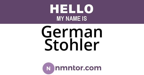 German Stohler