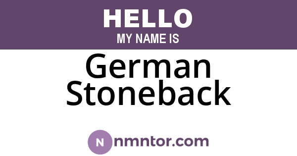German Stoneback