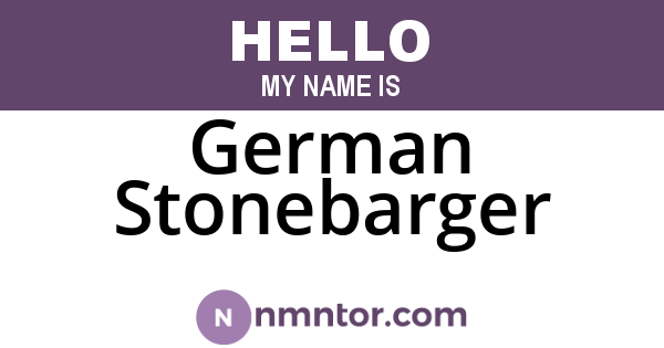 German Stonebarger