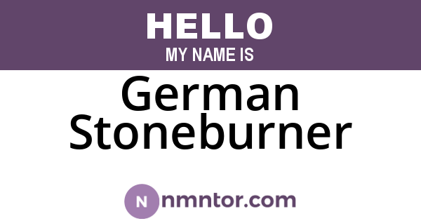 German Stoneburner