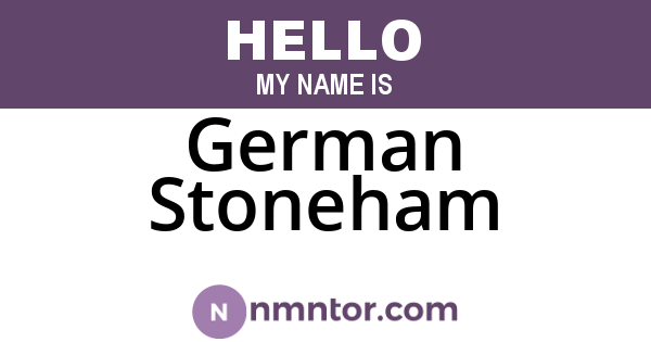 German Stoneham