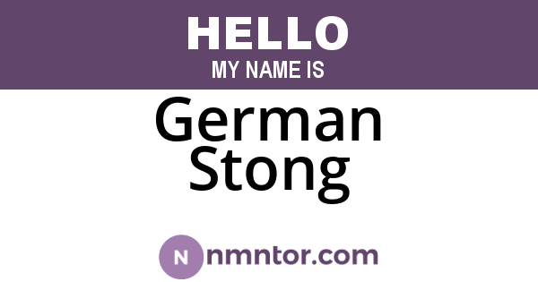 German Stong