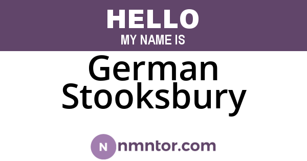German Stooksbury