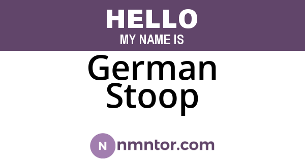 German Stoop