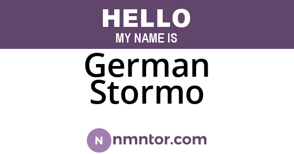 German Stormo