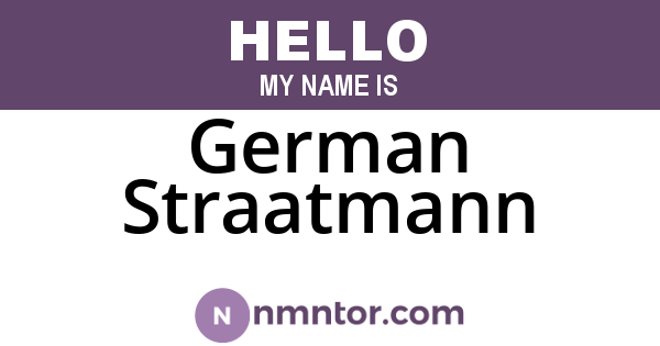 German Straatmann