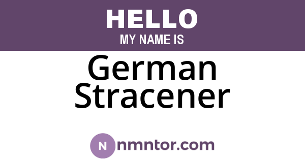 German Stracener
