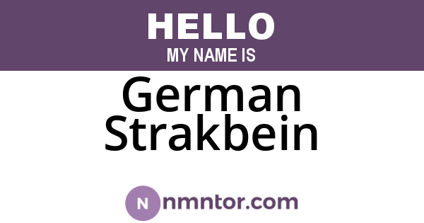German Strakbein