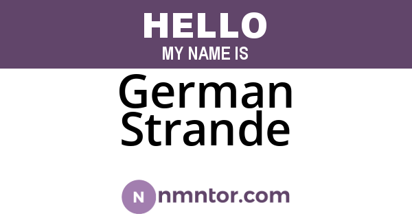 German Strande