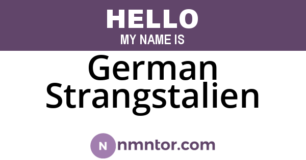 German Strangstalien