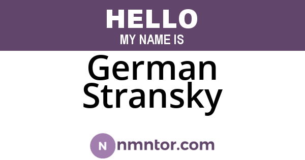 German Stransky