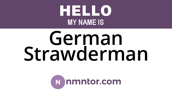 German Strawderman