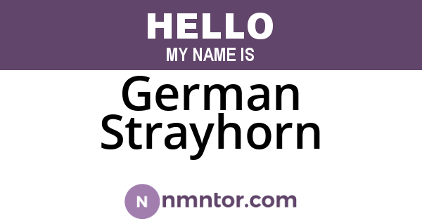 German Strayhorn