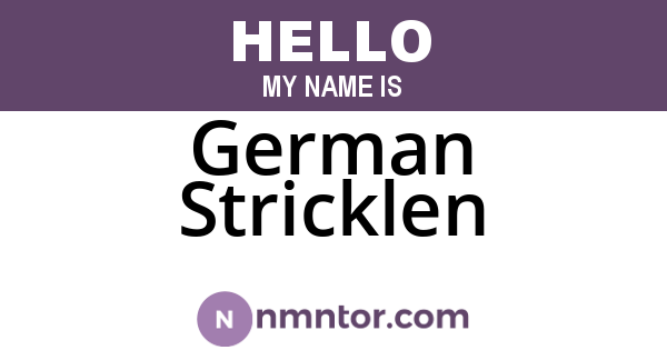 German Stricklen