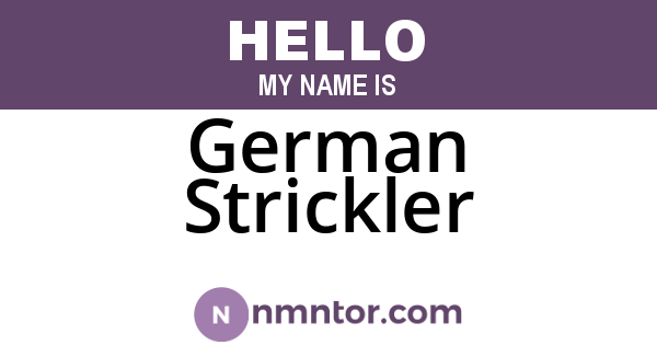 German Strickler