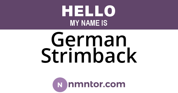 German Strimback