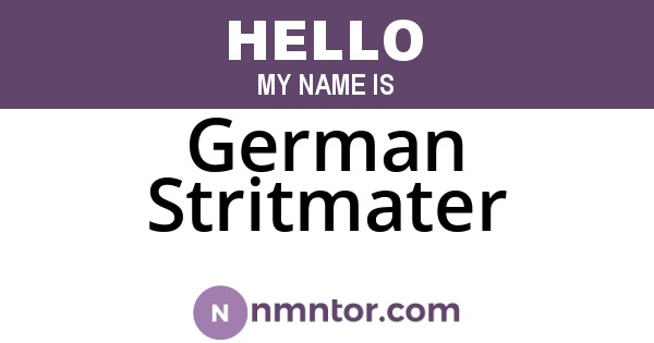 German Stritmater